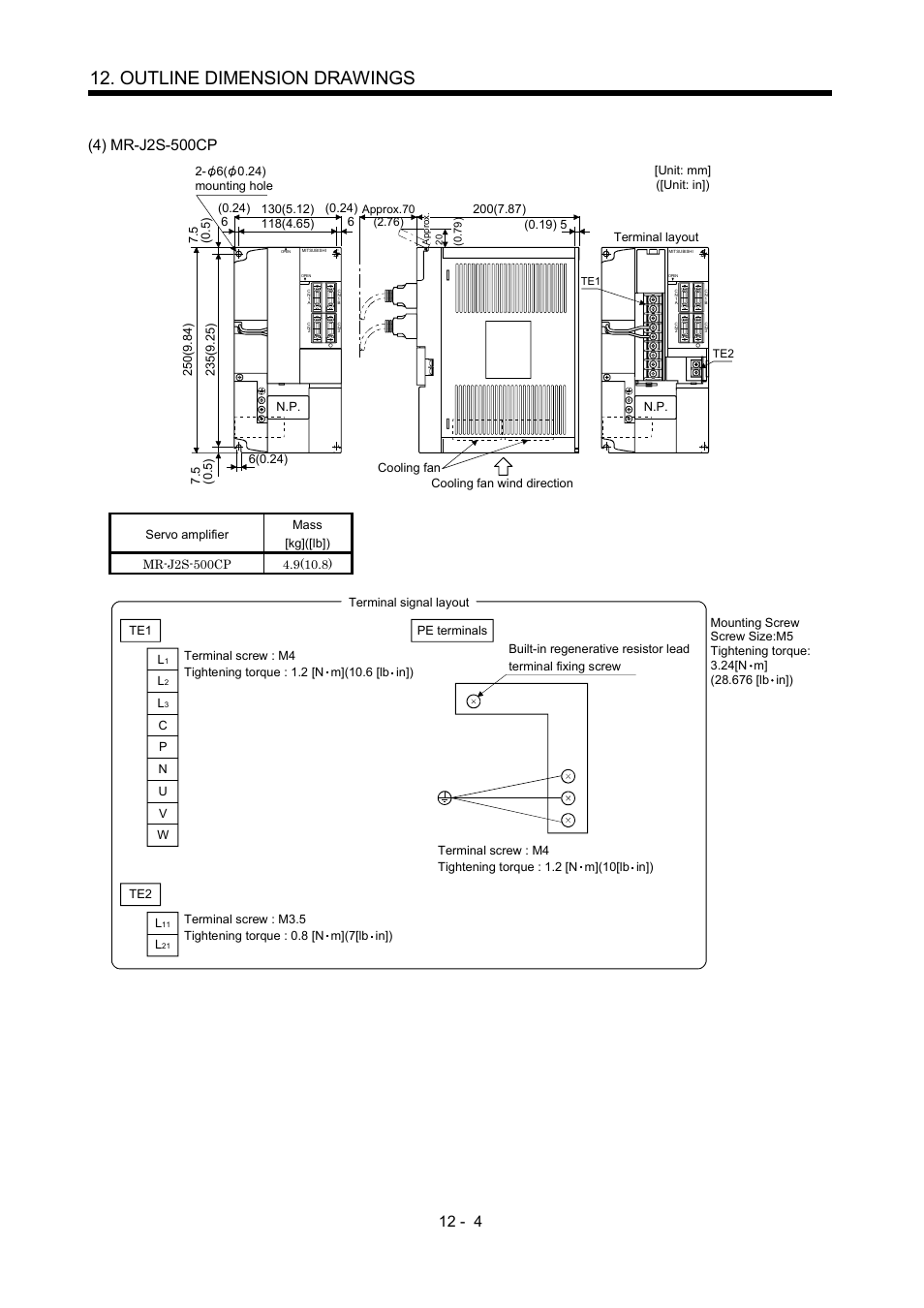 Outline dimension drawings | MITSUBISHI ELECTRIC MR-J2S- CP User Manual | Page 245 / 357