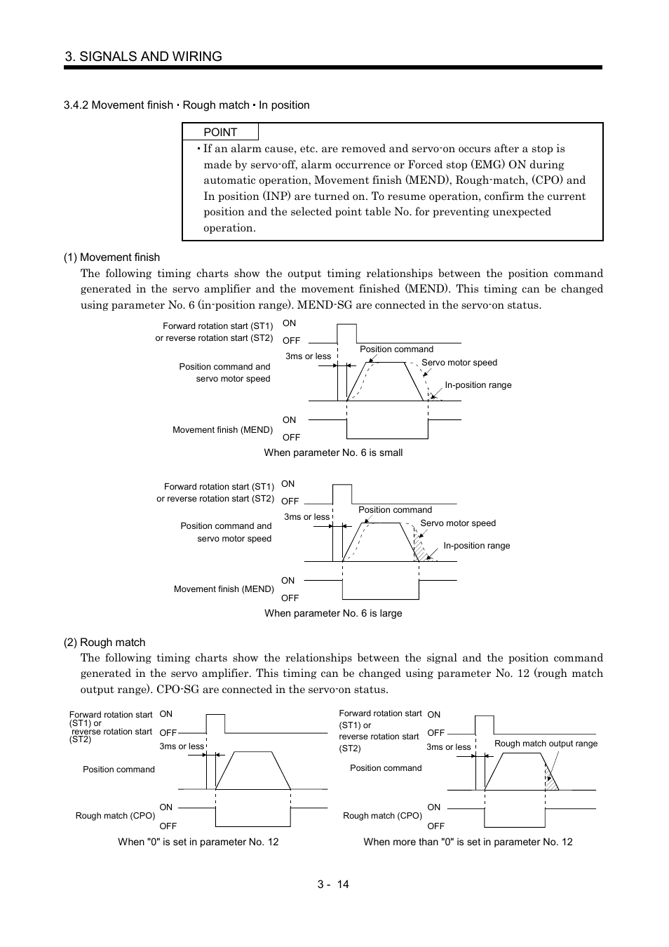 2 movement finish rough match in position, Signals and wiring | MITSUBISHI ELECTRIC MR-J2S- CP User Manual | Page 63 / 357