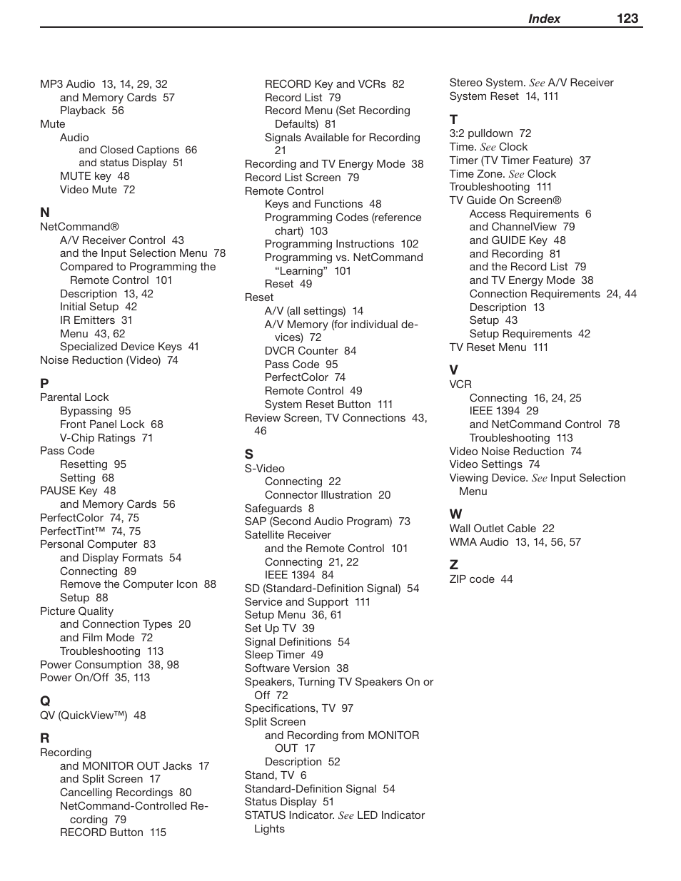 MITSUBISHI ELECTRIC WD-Y57 a User Manual | Page 123 / 124