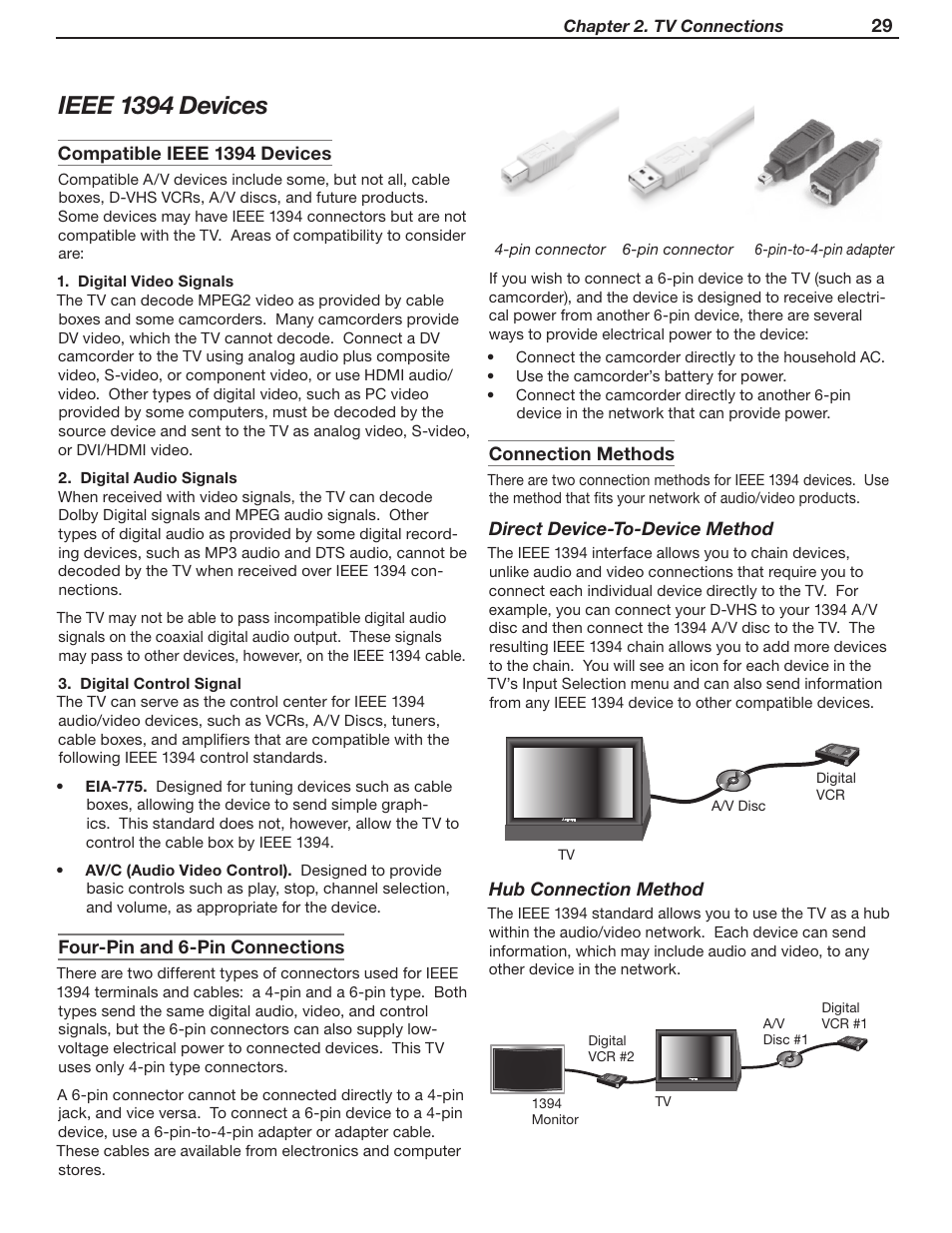Ieee 1394 devices | MITSUBISHI ELECTRIC WD-Y57 a User Manual | Page 29 / 124