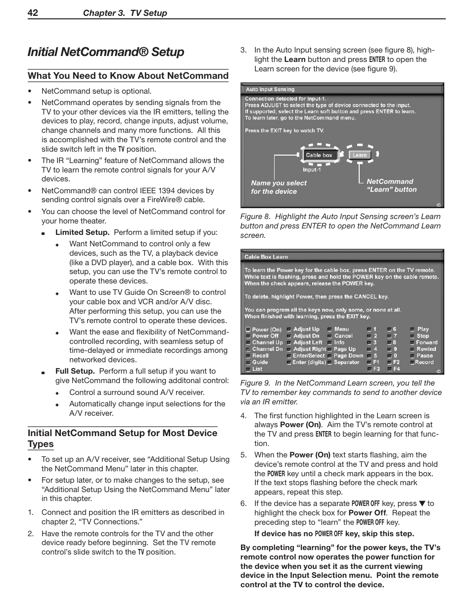 Initial netcommand® setup | MITSUBISHI ELECTRIC WD-Y57 a User Manual | Page 42 / 124