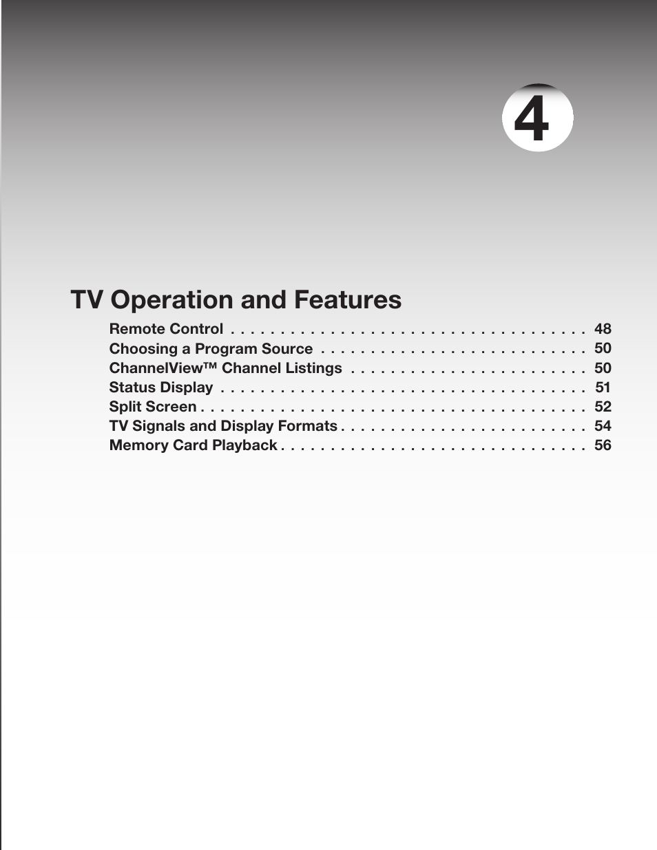 Tv operation and features | MITSUBISHI ELECTRIC WD-Y57 a User Manual | Page 47 / 124