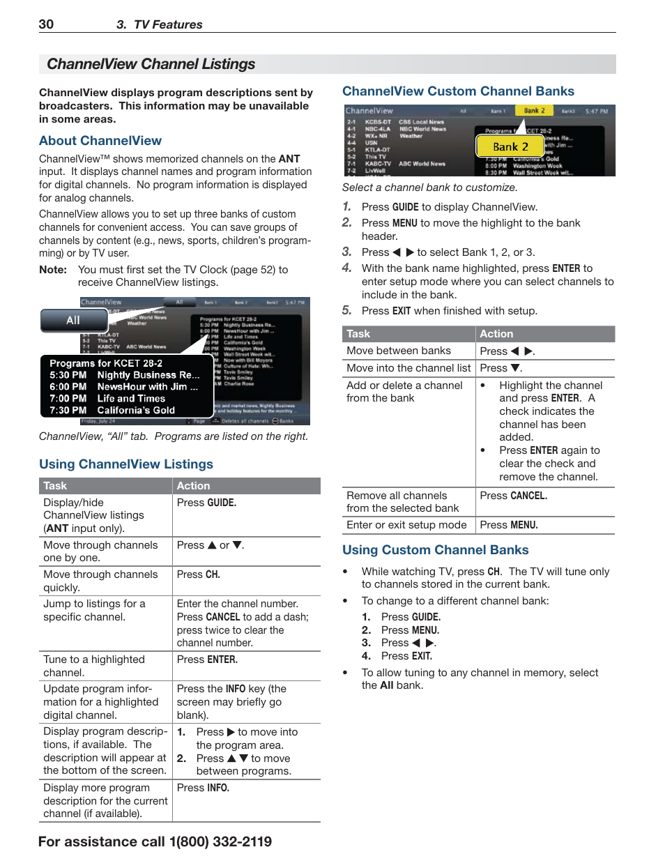 Channelview channel listings | MITSUBISHI ELECTRIC LT-55154 User Manual | Page 30 / 104