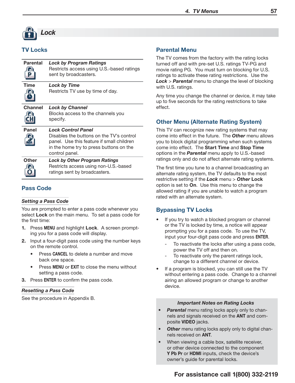 Lock | MITSUBISHI ELECTRIC LT-55154 User Manual | Page 57 / 104