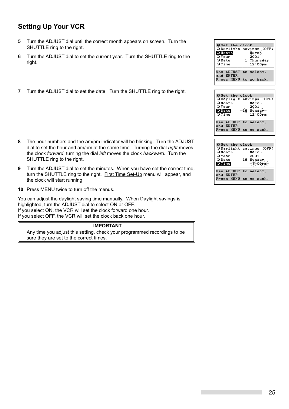 Setting up your vcr | MITSUBISHI ELECTRIC HS-HD2000U User Manual | Page 27 / 80