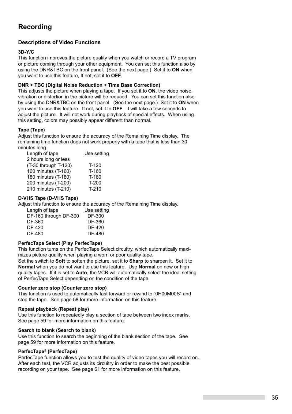 Recording | MITSUBISHI ELECTRIC HS-HD2000U User Manual | Page 37 / 80