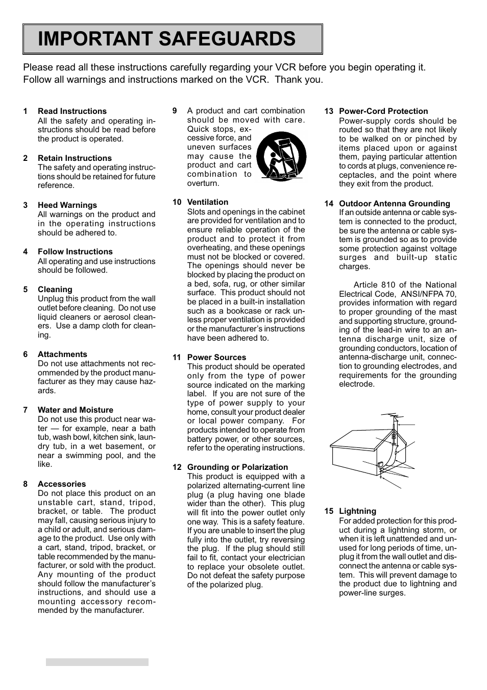 Important safeguards | MITSUBISHI ELECTRIC HS-HD2000U User Manual | Page 4 / 80