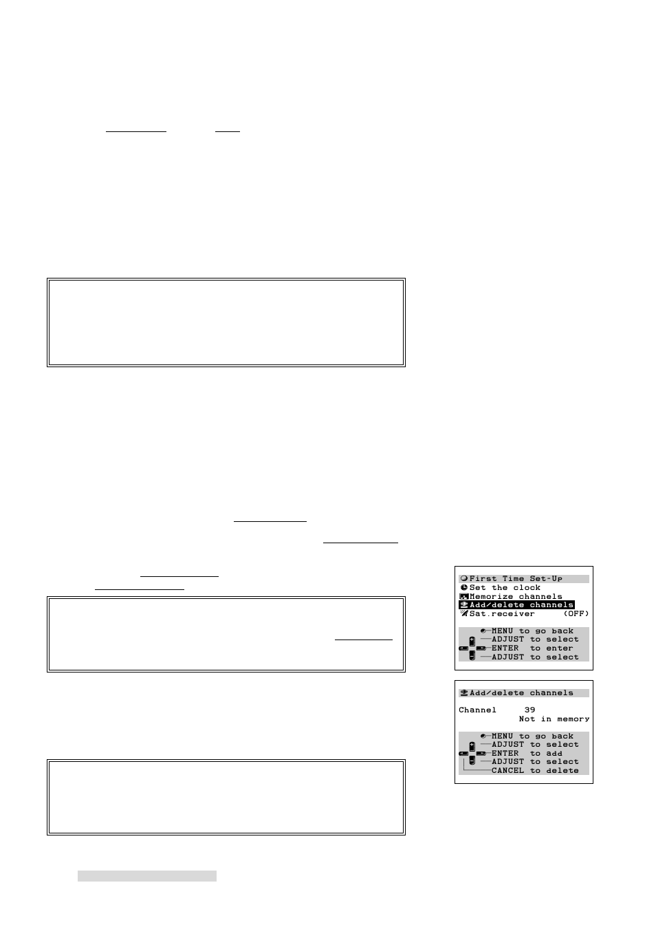 Adding and deleting channels, Setting up your vcr | MITSUBISHI ELECTRIC HS-U778 User Manual | Page 18 / 68