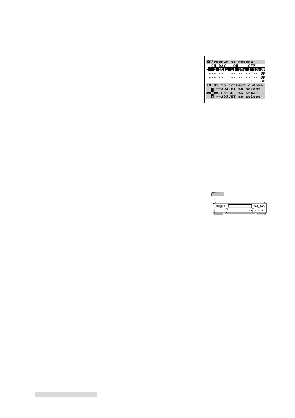 Timer recording, Recap screen | MITSUBISHI ELECTRIC HS-U778 User Manual | Page 34 / 68