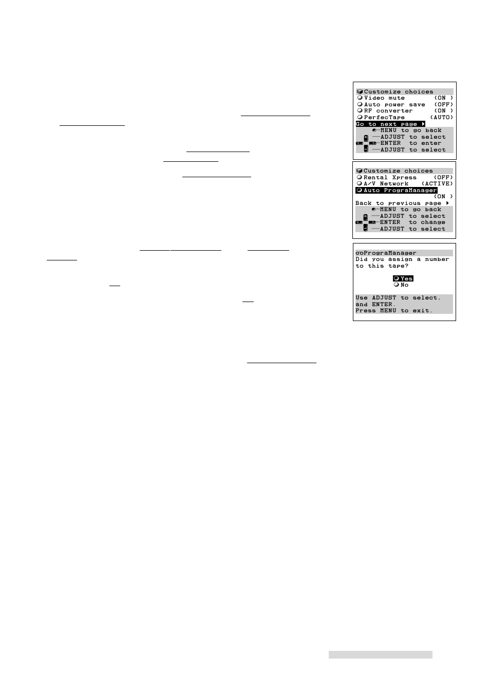 Advanced features, Auto programanager | MITSUBISHI ELECTRIC HS-U778 User Manual | Page 53 / 68