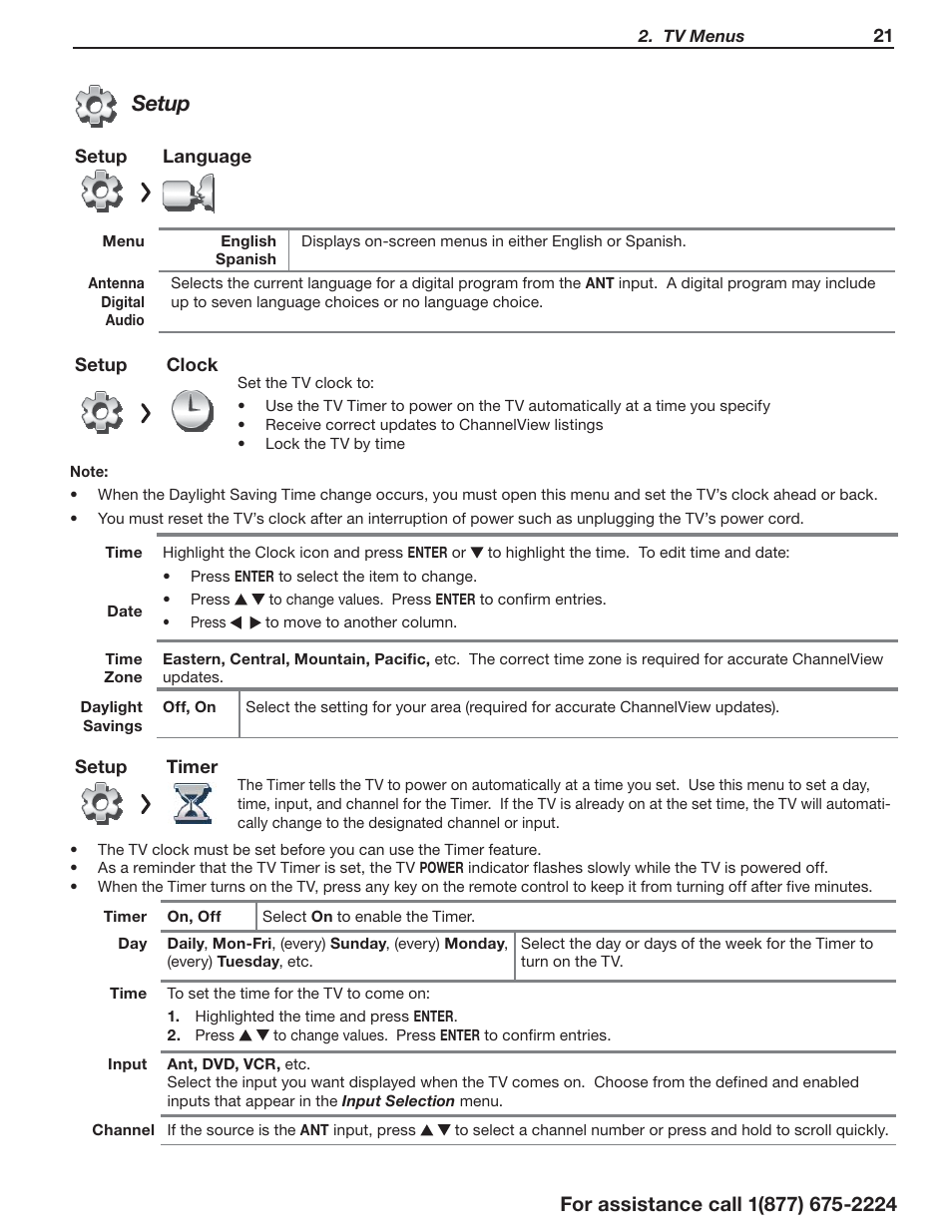 Setup | MITSUBISHI ELECTRIC LaserVue L75-A94 User Manual | Page 21 / 50