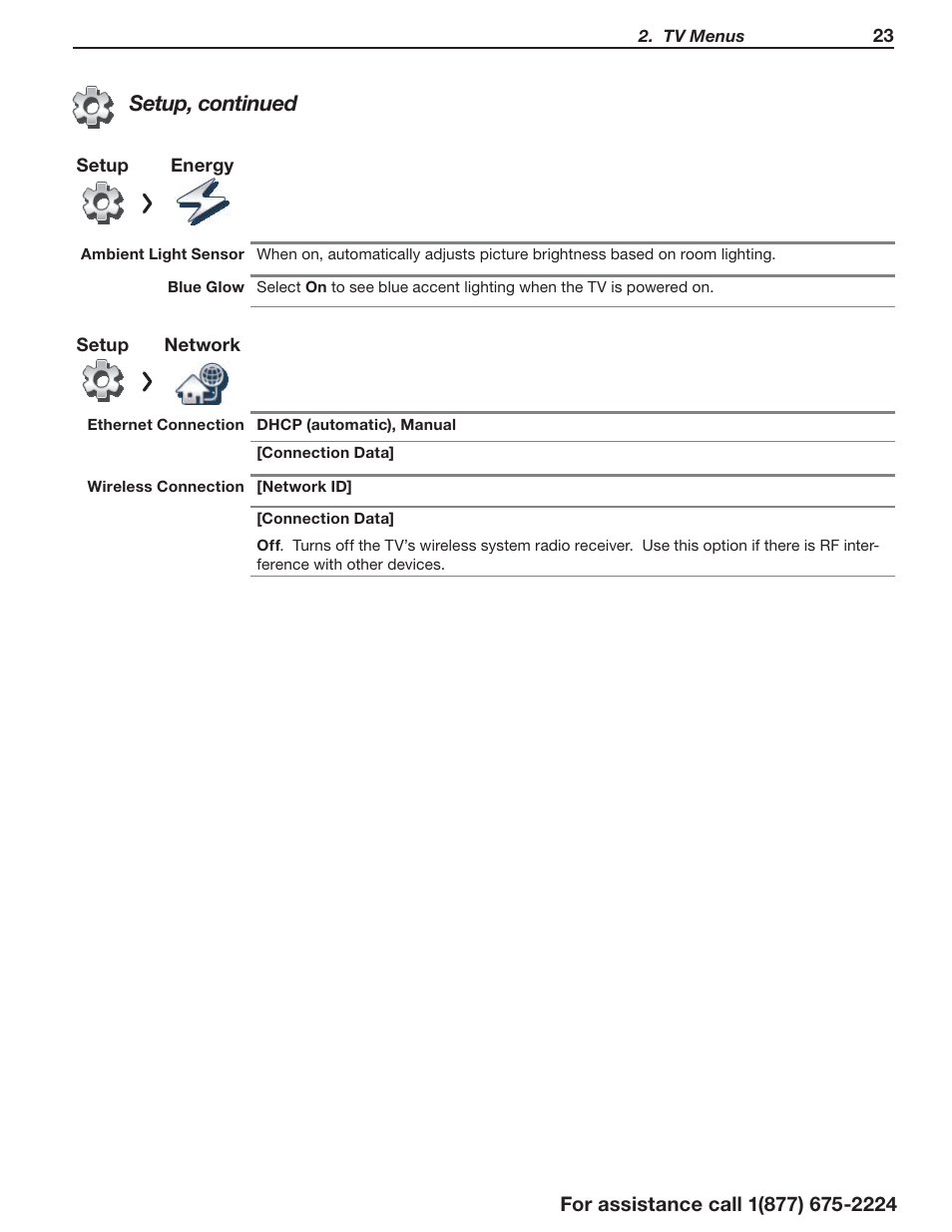 Setup, continued | MITSUBISHI ELECTRIC LaserVue L75-A94 User Manual | Page 23 / 50