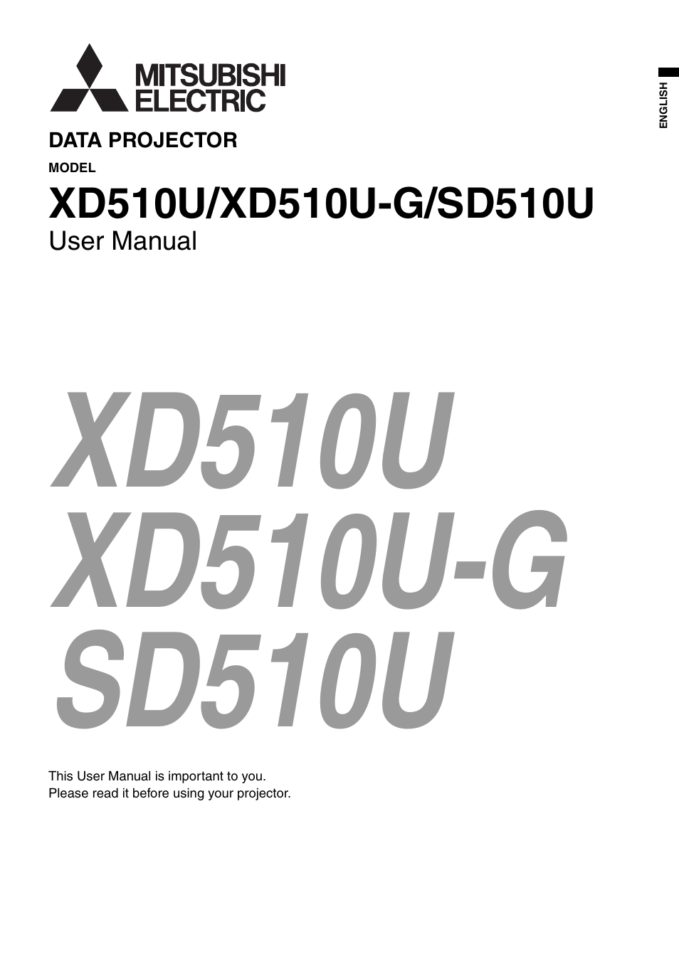 MITSUBISHI ELECTRIC XD510U User Manual | 34 pages