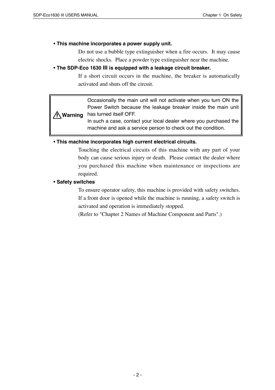 MITSUBISHI ELECTRIC SDP-Eco 1630 III User Manual | Page 10 / 83