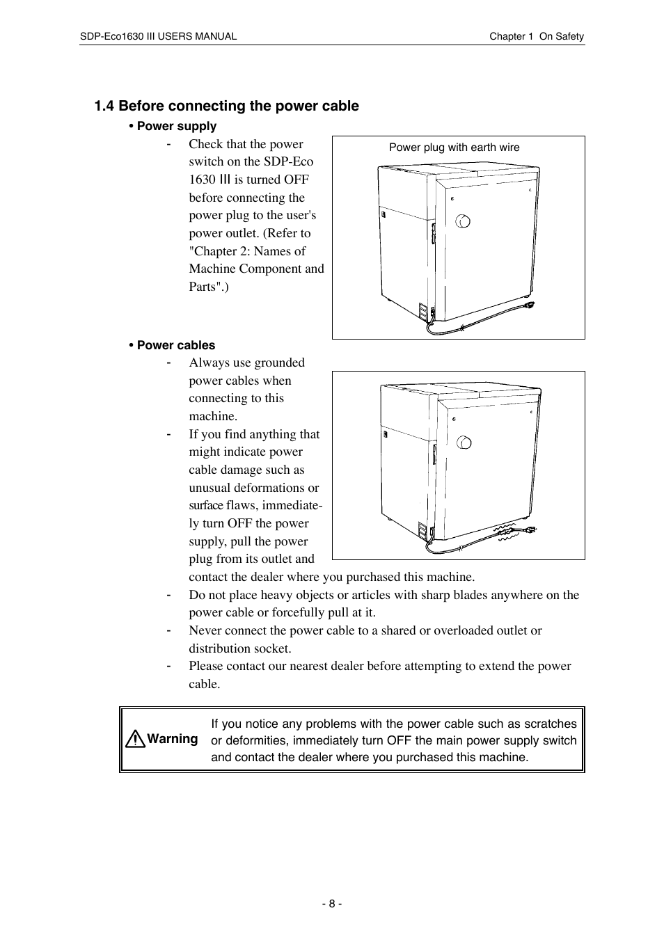 MITSUBISHI ELECTRIC SDP-Eco 1630 III User Manual | Page 16 / 83