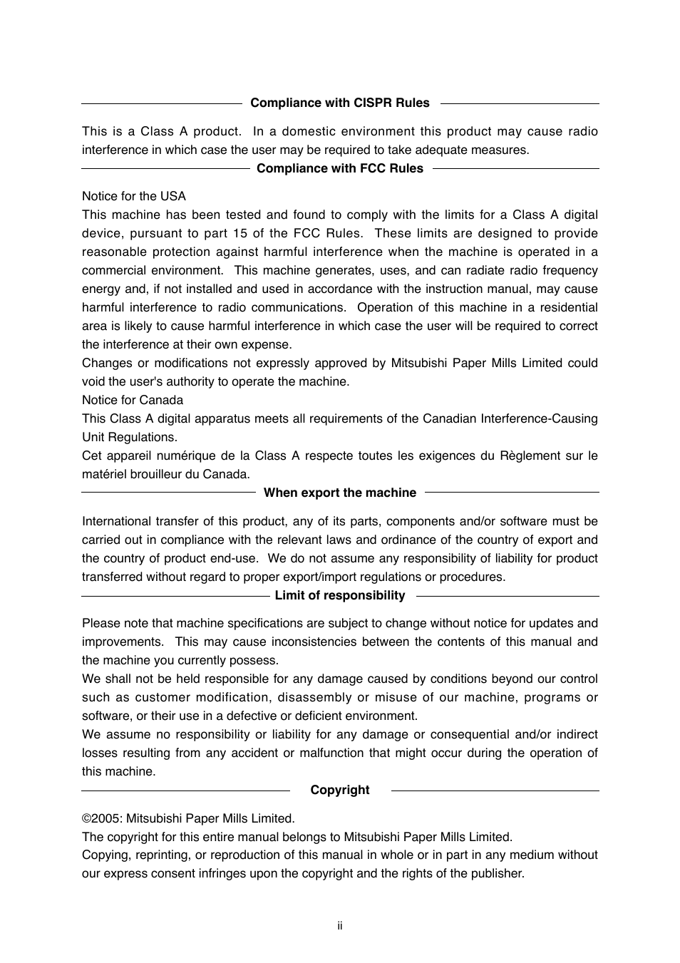 MITSUBISHI ELECTRIC SDP-Eco 1630 III User Manual | Page 4 / 83