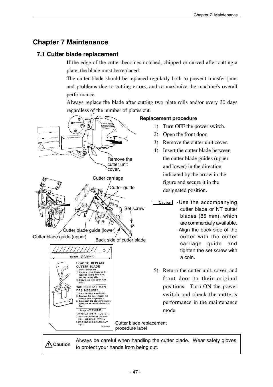 Chapter 7 maintenance | MITSUBISHI ELECTRIC SDP-Eco 1630 III User Manual | Page 55 / 83