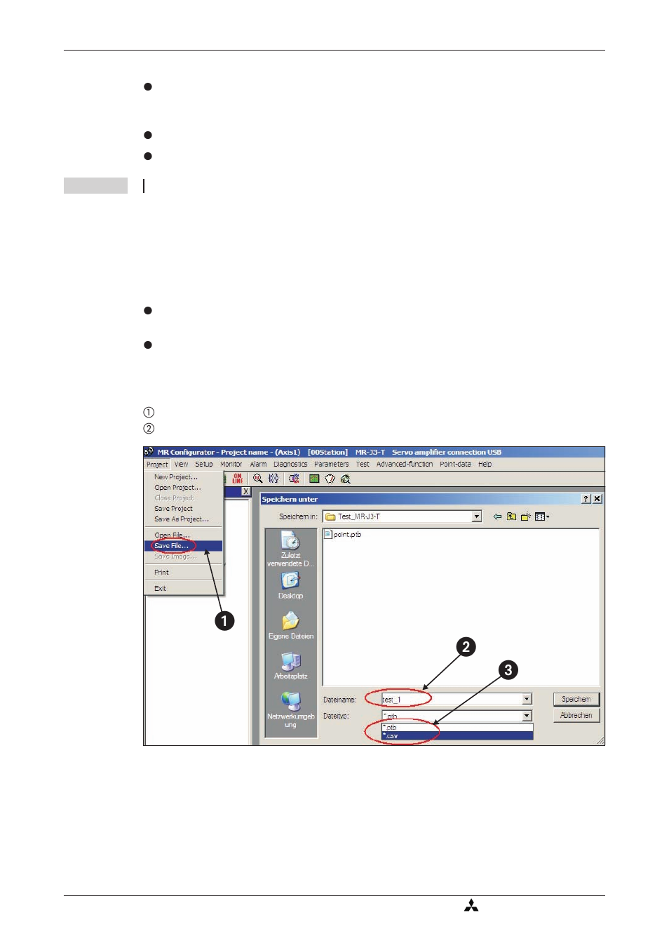1 importing and exporting point tables 4-26, Exporting 4 - 26, Importing 4 - 26 | ᕢᕡ ᕣ | MITSUBISHI ELECTRIC MR-J3-T User Manual | Page 34 / 52