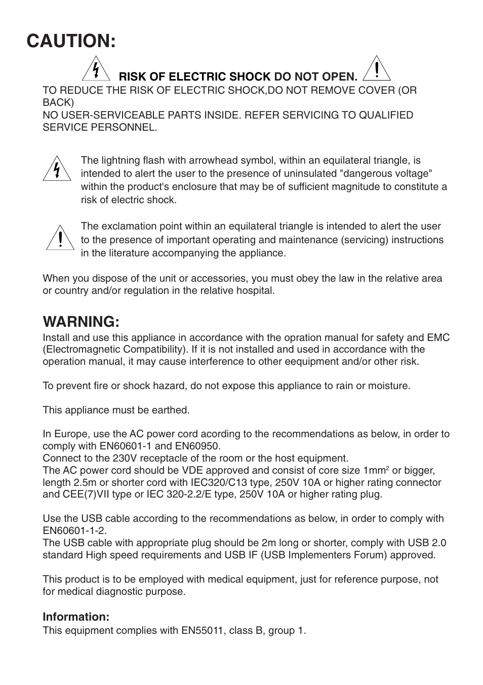 Caution, Warning | MITSUBISHI ELECTRIC P91DW(UB) User Manual | Page 3 / 25