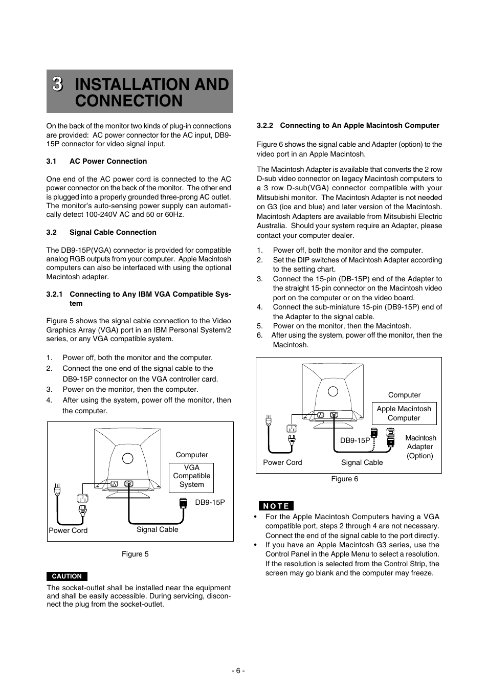 Installation and connection | MITSUBISHI ELECTRIC N0701 User Manual | Page 10 / 20