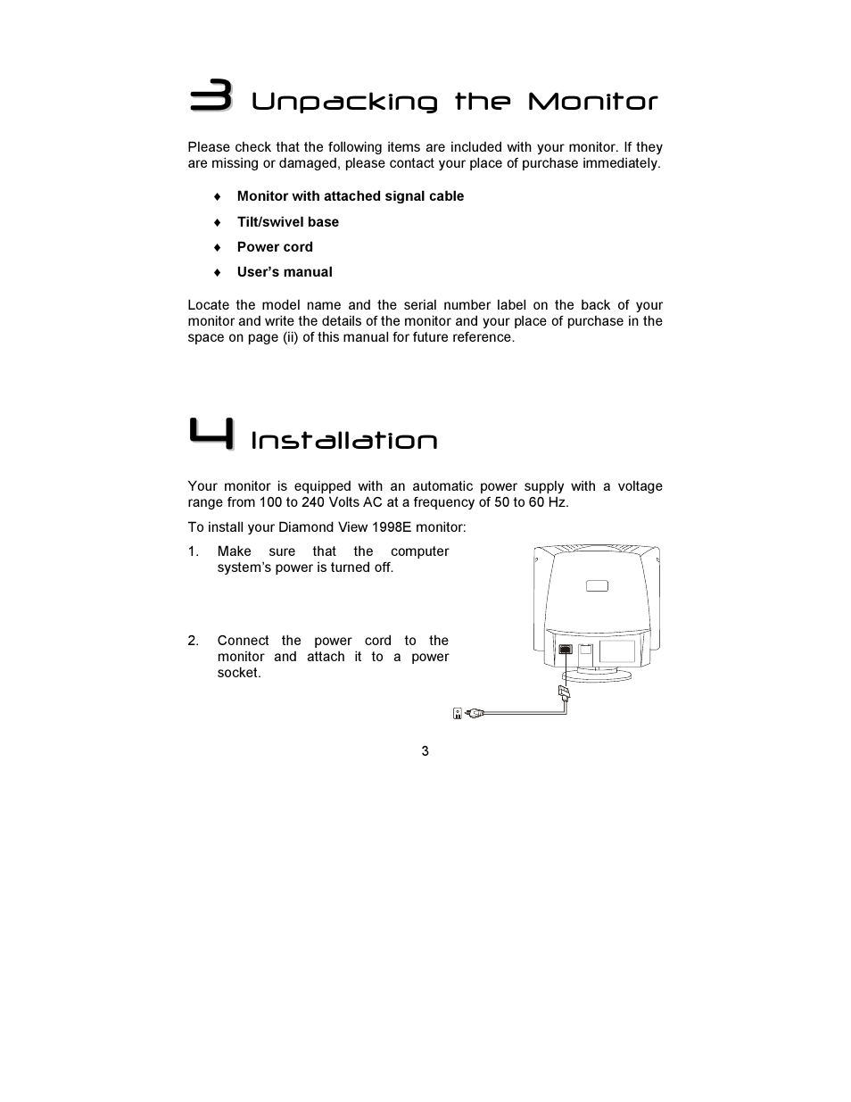 MITSUBISHI ELECTRIC DIAMOND VIEW  1998E User Manual | Page 7 / 22
