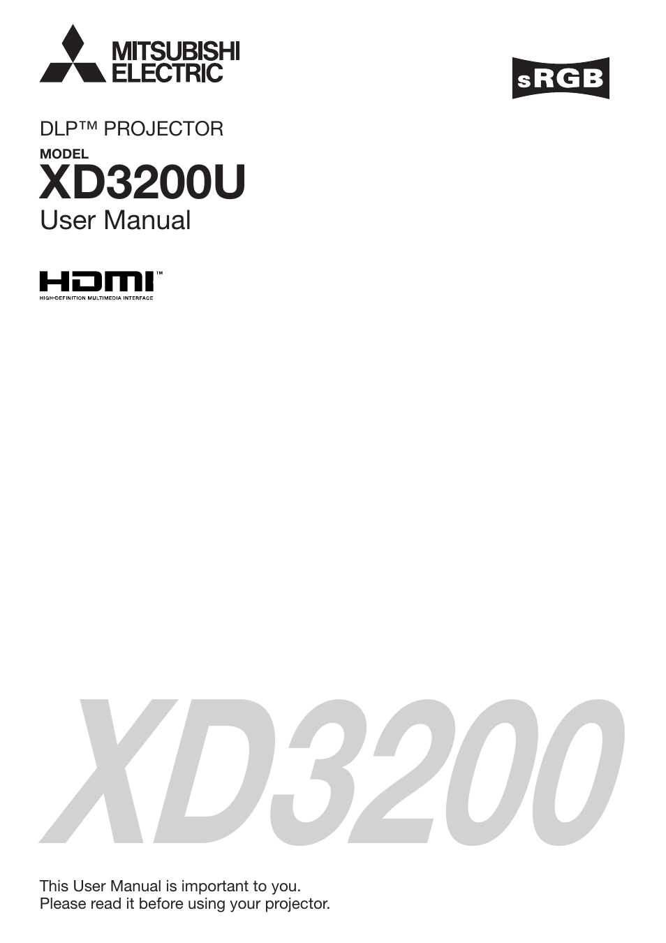 MITSUBISHI ELECTRIC XD3200U User Manual | 53 pages