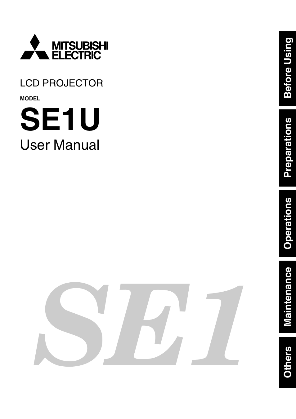 MITSUBISHI ELECTRIC SE1U User Manual | 22 pages