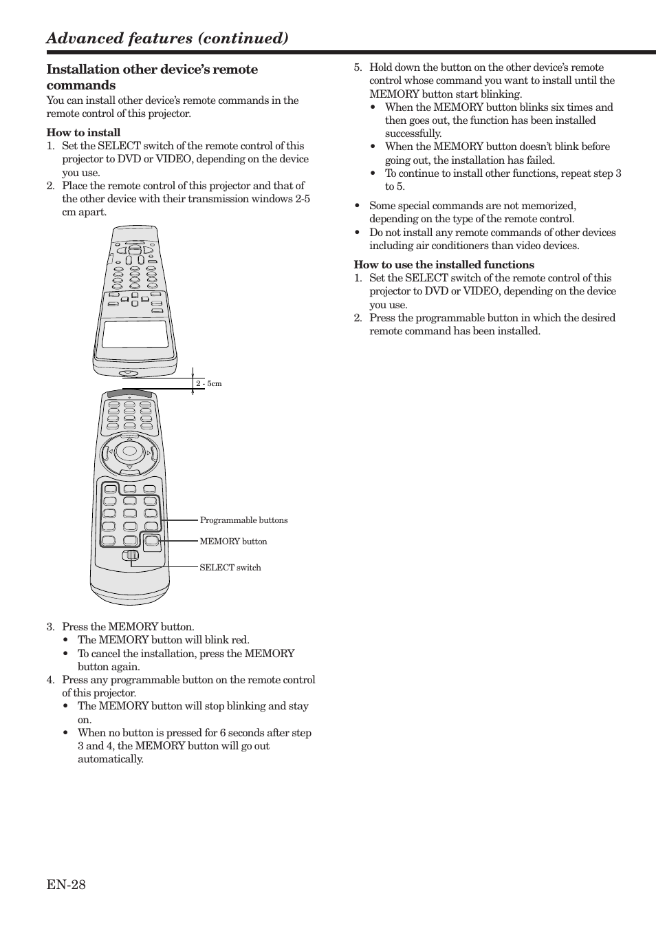 Advanced features (continued) | MITSUBISHI ELECTRIC HC900 User Manual | Page 28 / 38