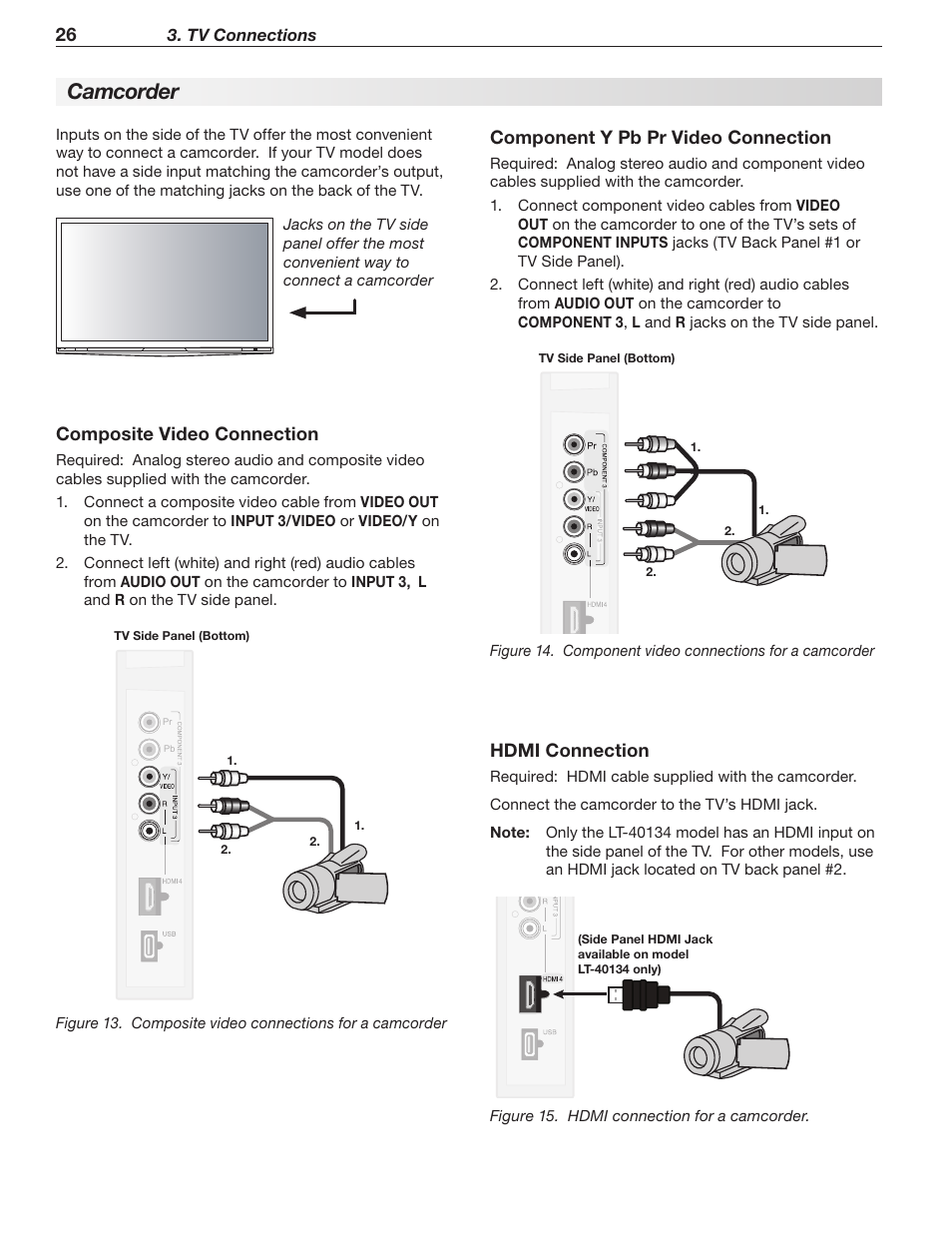 Camcorder | MITSUBISHI ELECTRIC LT-40133 User Manual | Page 26 / 88