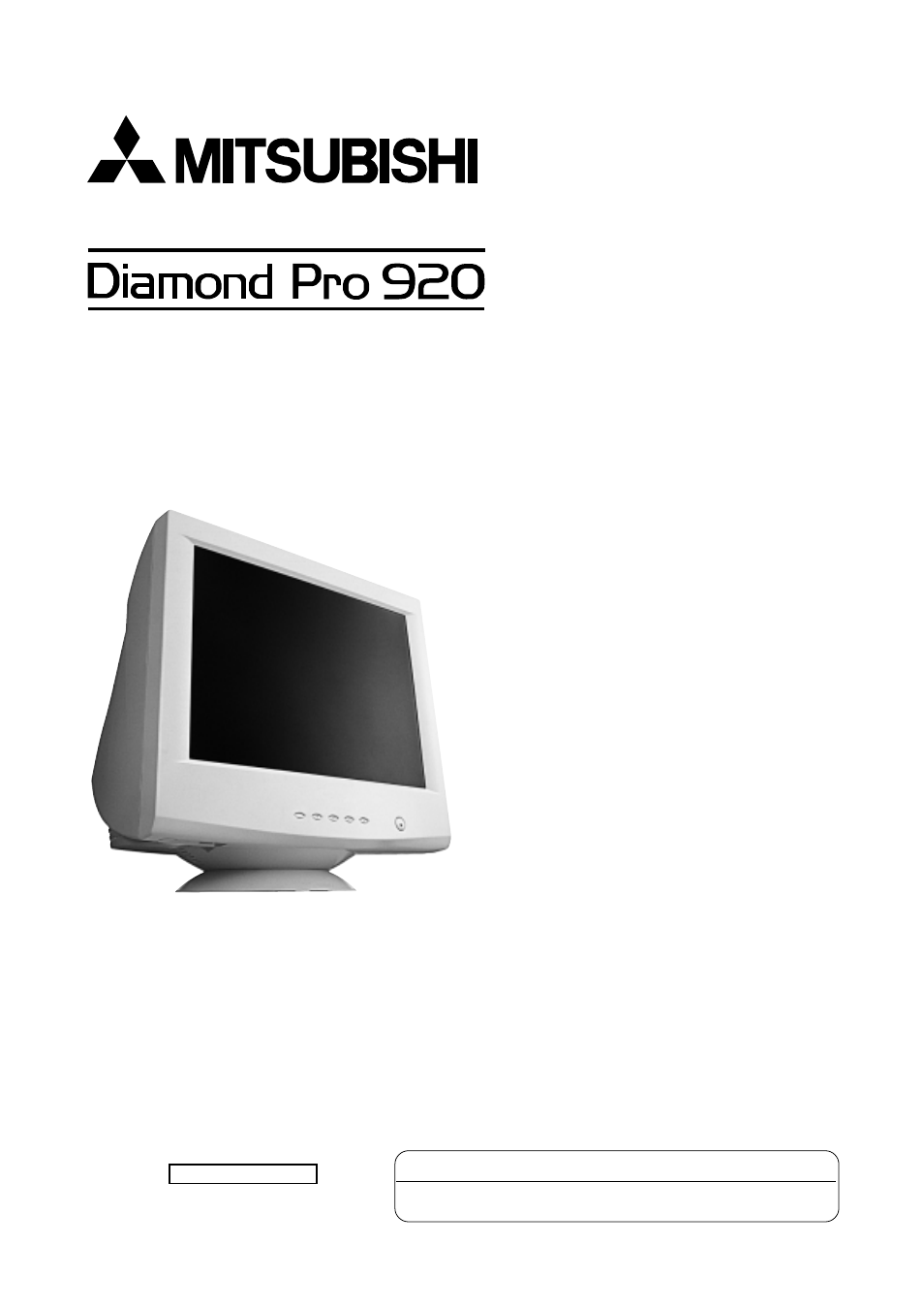 MITSUBISHI ELECTRIC Diamond Pro 920 User Manual | 20 pages