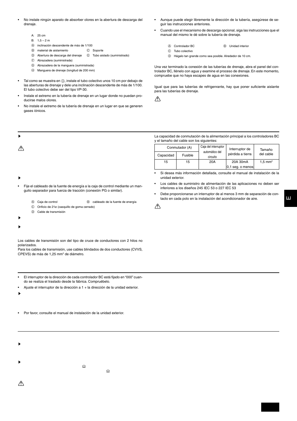 Tareas eléctricas, Realización de pruebas, Antes de proceder a la realización de las pruebas | MITSUBISHI ELECTRIC BC CONTROLLER CMB-P-V-F User Manual | Page 23 / 60