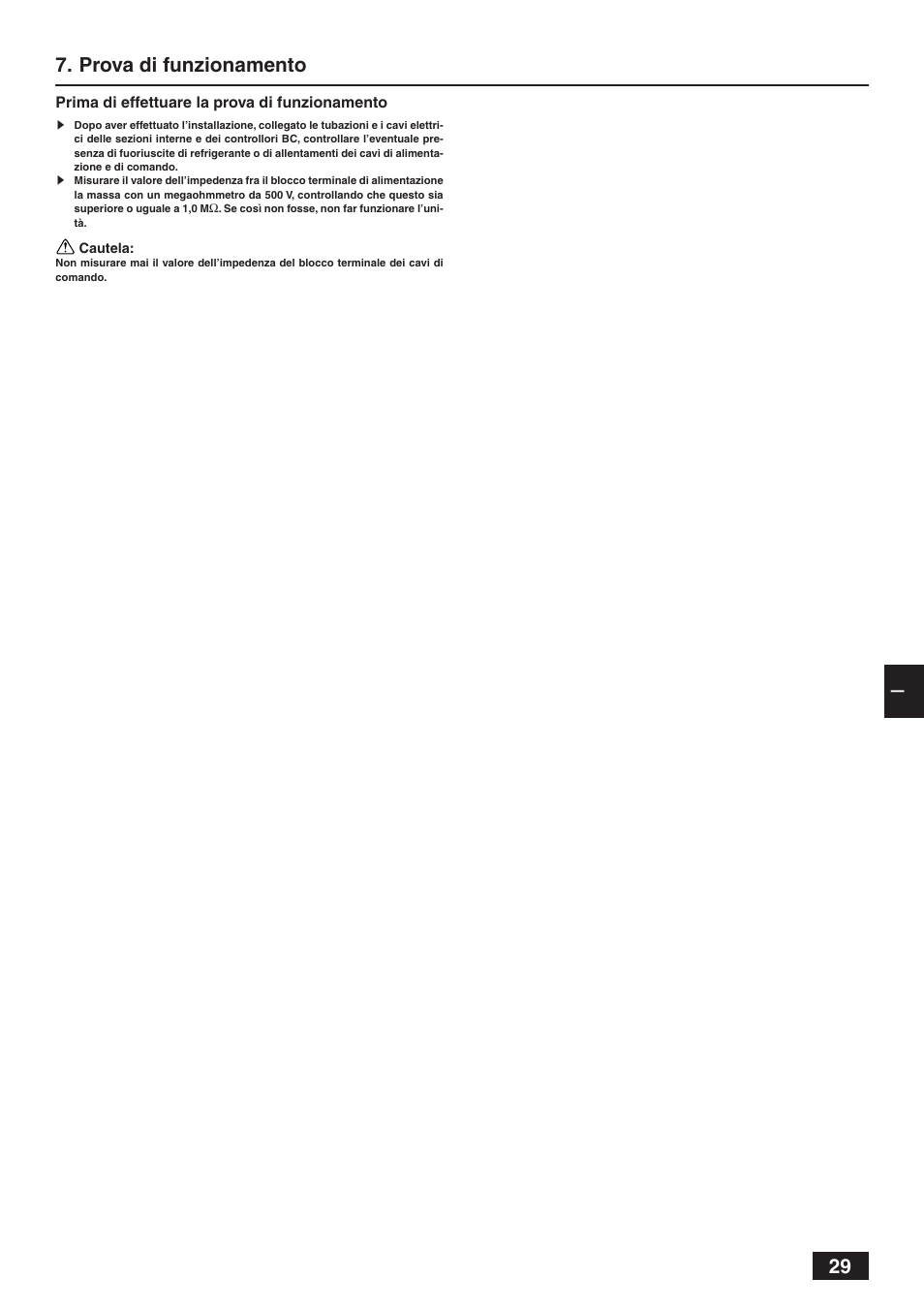 Prova di funzionamento | MITSUBISHI ELECTRIC BC CONTROLLER CMB-P-V-F User Manual | Page 29 / 60