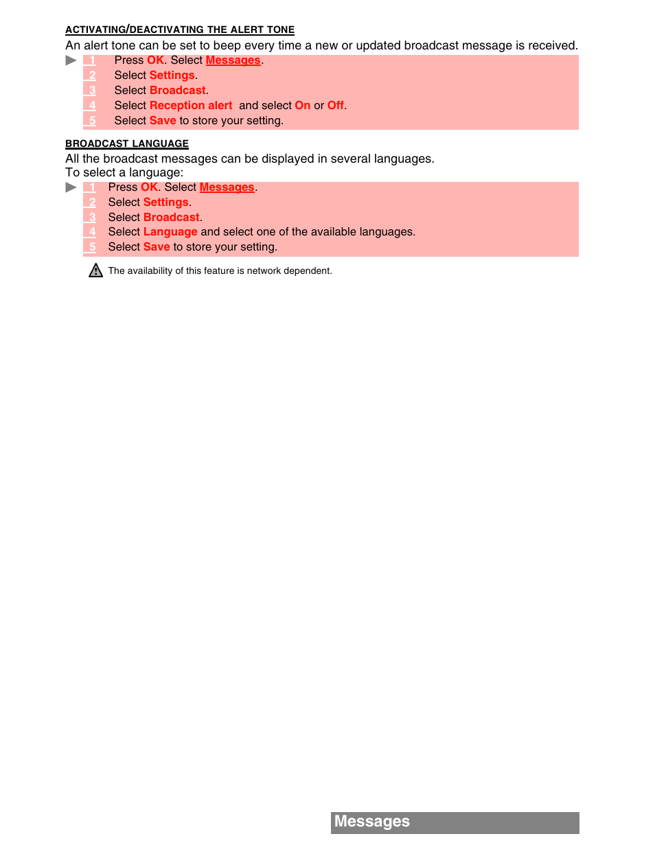 Messages | MITSUBISHI ELECTRIC M341i User Manual | Page 29 / 80