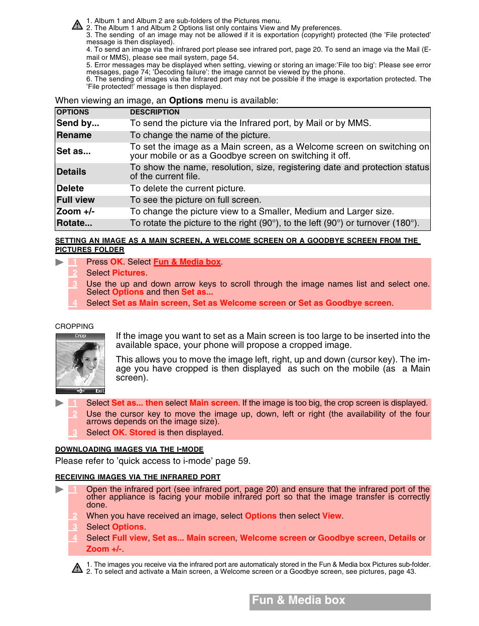 Fun & media box | MITSUBISHI ELECTRIC M341i User Manual | Page 44 / 80