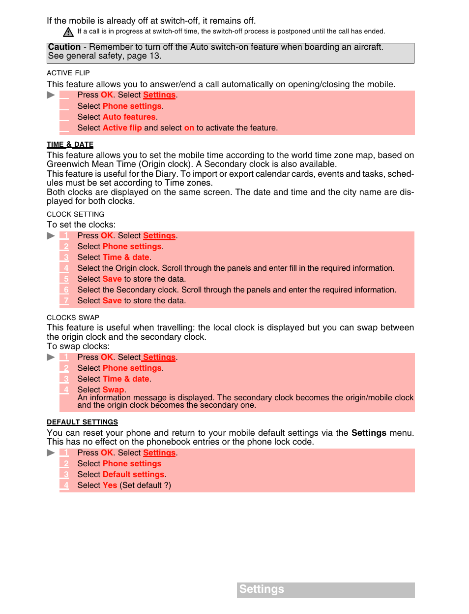 Settings | MITSUBISHI ELECTRIC M341i User Manual | Page 65 / 80