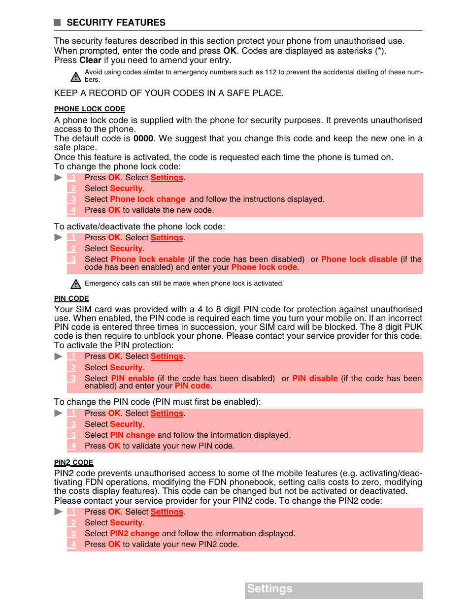Settings | MITSUBISHI ELECTRIC M341i User Manual | Page 70 / 80