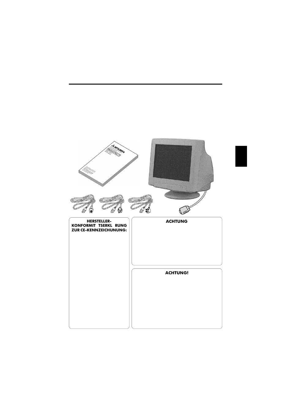 Lieferumfang, Monitor karton* sollte folgendes enthalten sein | MITSUBISHI ELECTRIC N0701 User Manual | Page 23 / 80