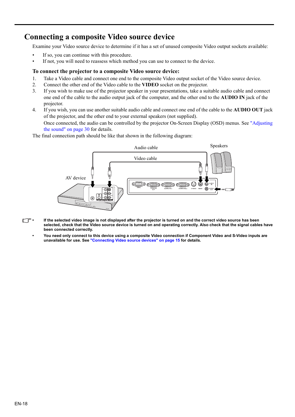 Connecting a composite video, For how, Connecting a composite video source device | MITSUBISHI ELECTRIC EX200U User Manual | Page 18 / 50