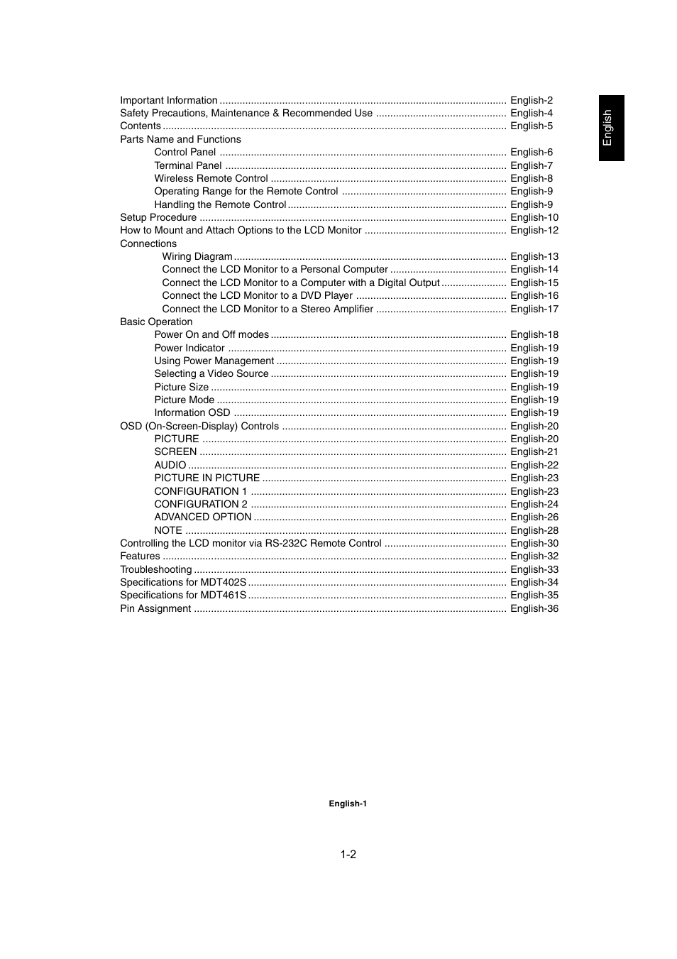 MITSUBISHI ELECTRIC MDT402S User Manual | Page 2 / 37