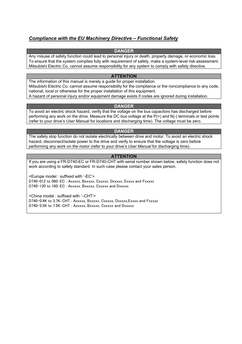 MITSUBISHI ELECTRIC FR-D700 User Manual | Page 2 / 11