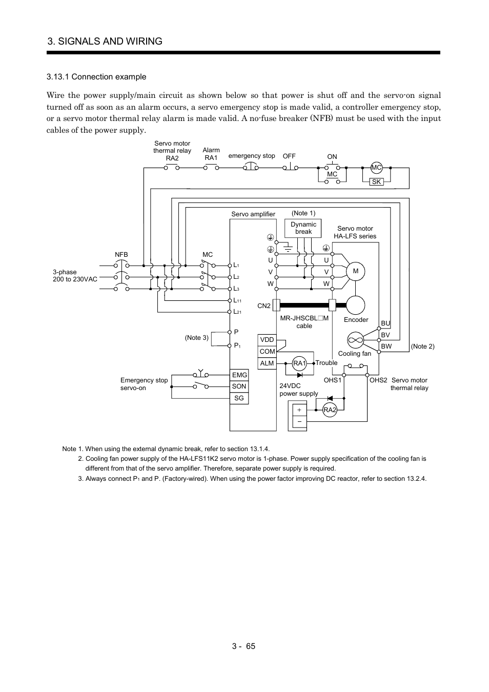 1 connection example, Signals and wiring | MITSUBISHI ELECTRIC MR-J2S- A User Manual | Page 112 / 402
