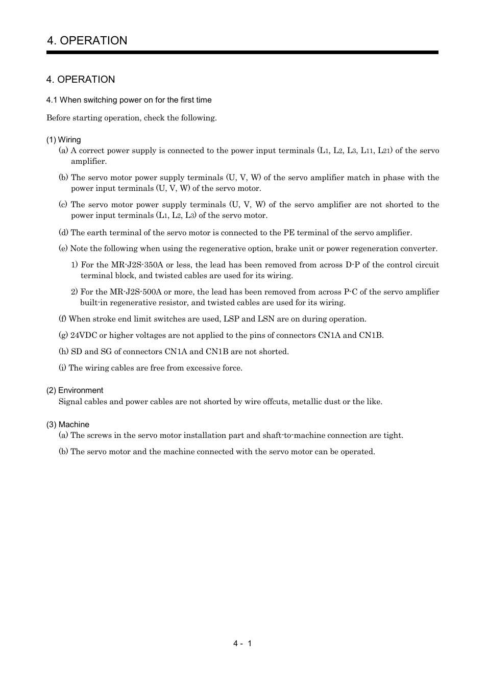 Operation, 1 when switching power on for the first time | MITSUBISHI ELECTRIC MR-J2S- A User Manual | Page 118 / 402