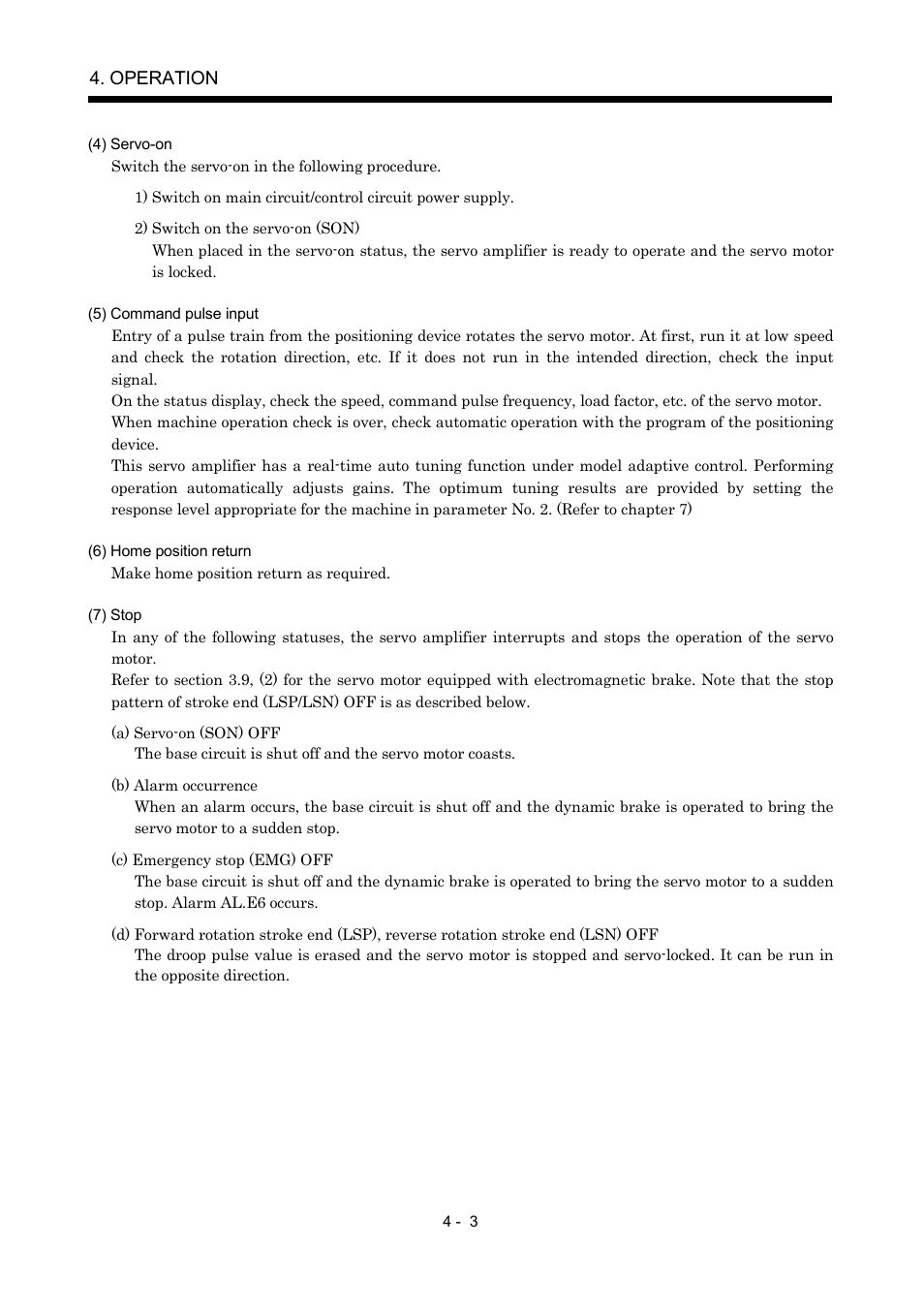 Operation | MITSUBISHI ELECTRIC MR-J2S- A User Manual | Page 120 / 402