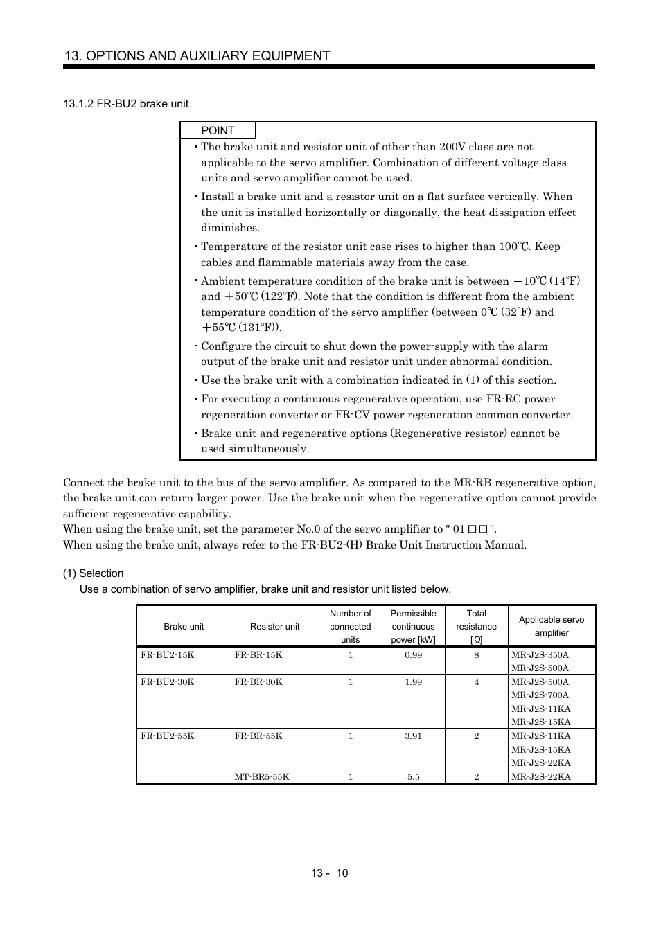2 fr-bu2 brake unit, Options and auxiliary equipment | MITSUBISHI ELECTRIC MR-J2S- A User Manual | Page 239 / 402