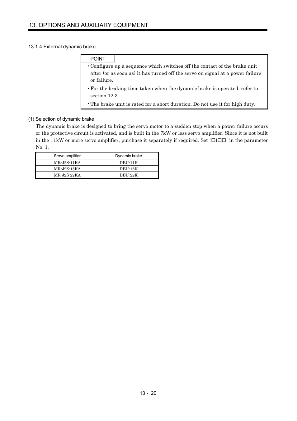 4 external dynamic brake, Options and auxiliary equipment | MITSUBISHI ELECTRIC MR-J2S- A User Manual | Page 249 / 402