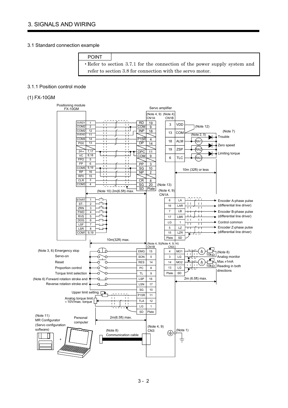 1 standard connection example, 1 position control mode, Signals and wiring | MITSUBISHI ELECTRIC MR-J2S- A User Manual | Page 49 / 402