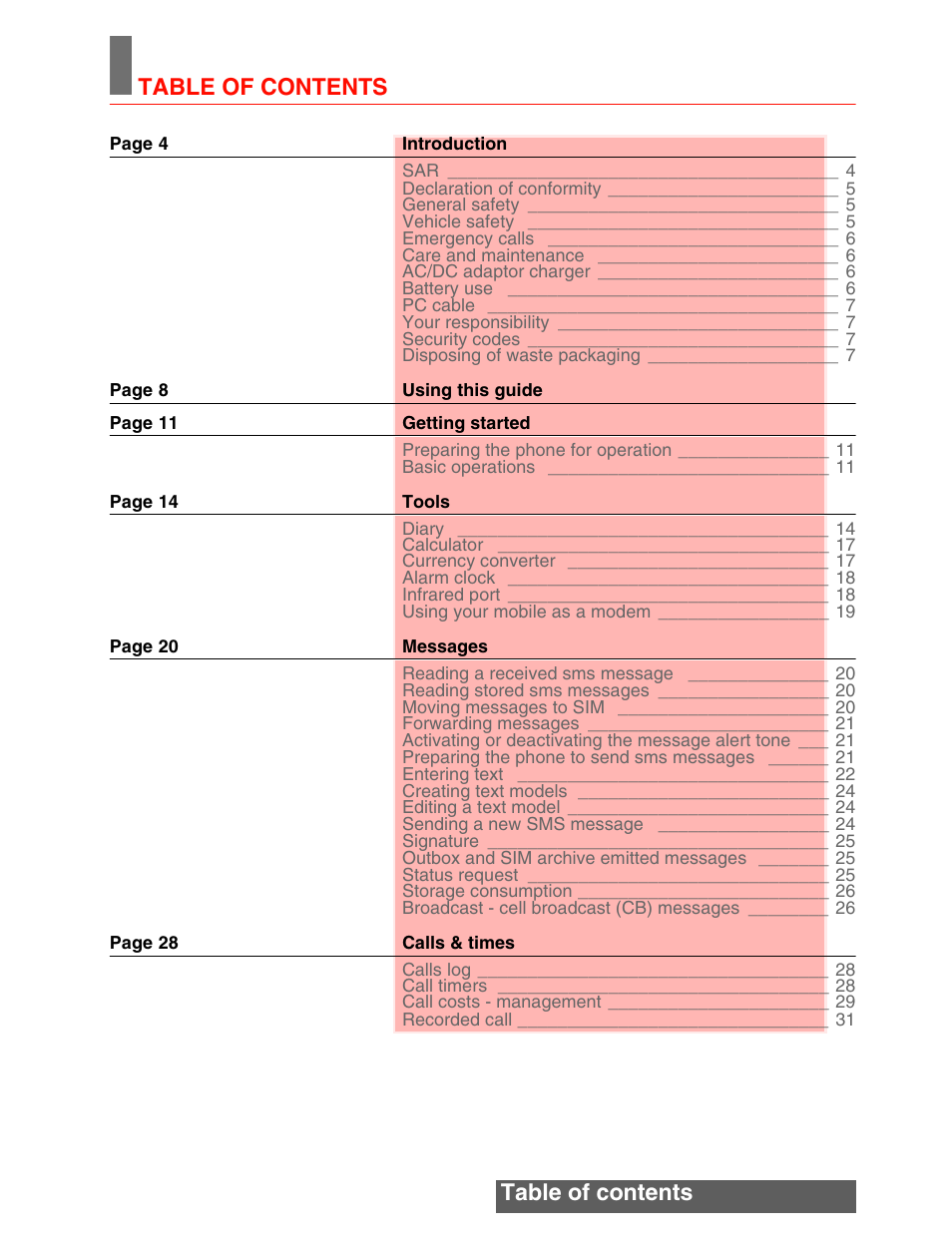 Table of contents table of contents | MITSUBISHI ELECTRIC M342i User Manual | Page 2 / 80