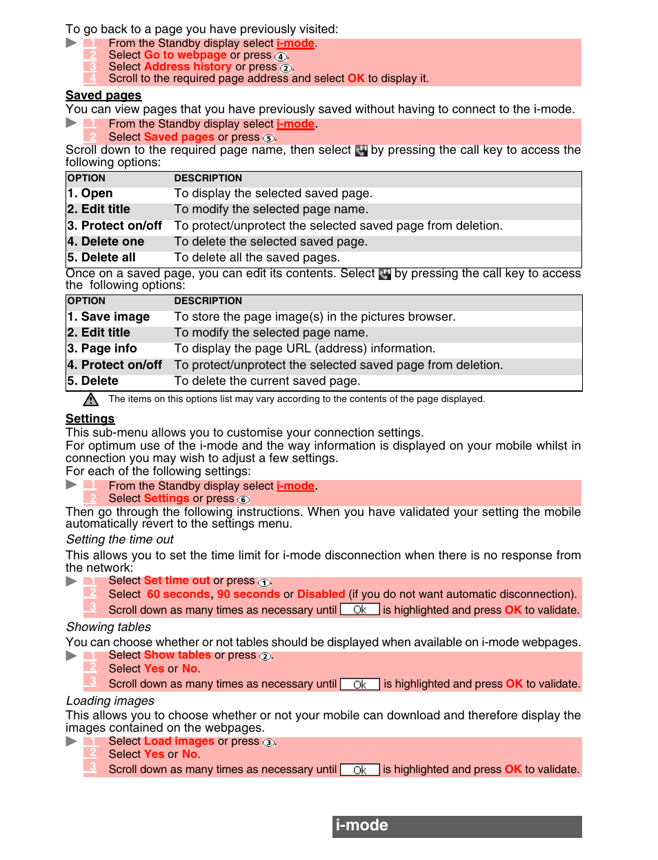I-mode | MITSUBISHI ELECTRIC M342i User Manual | Page 51 / 80