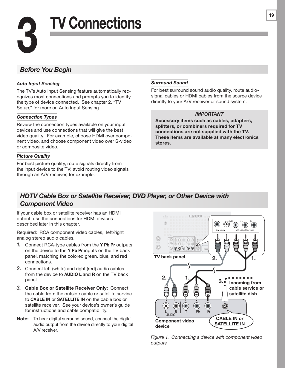Tv connections | MITSUBISHI ELECTRIC WD-60C8 User Manual | Page 19 / 94