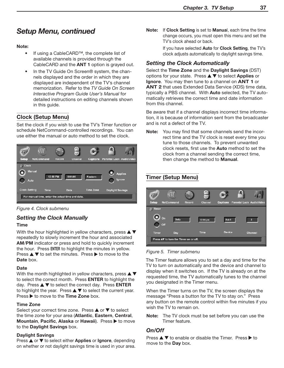 Setup menu, continued | MITSUBISHI ELECTRIC WD-57831 User Manual | Page 37 / 126